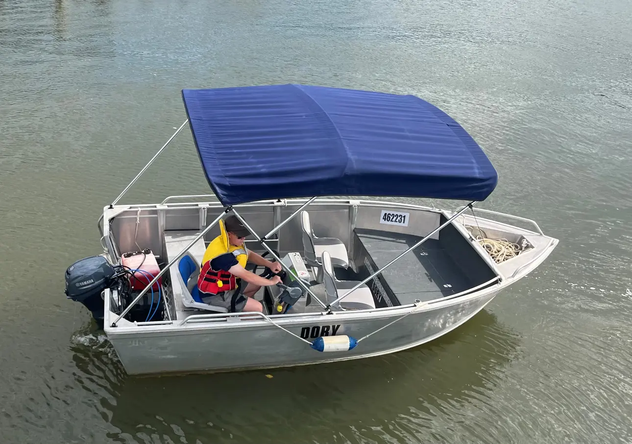 All safety equipment supplied - life jackets, first aid kit, electric bilge and excellent signage for full onbaord instructions. 
9.9hp 4 stroke Yamaha outboard